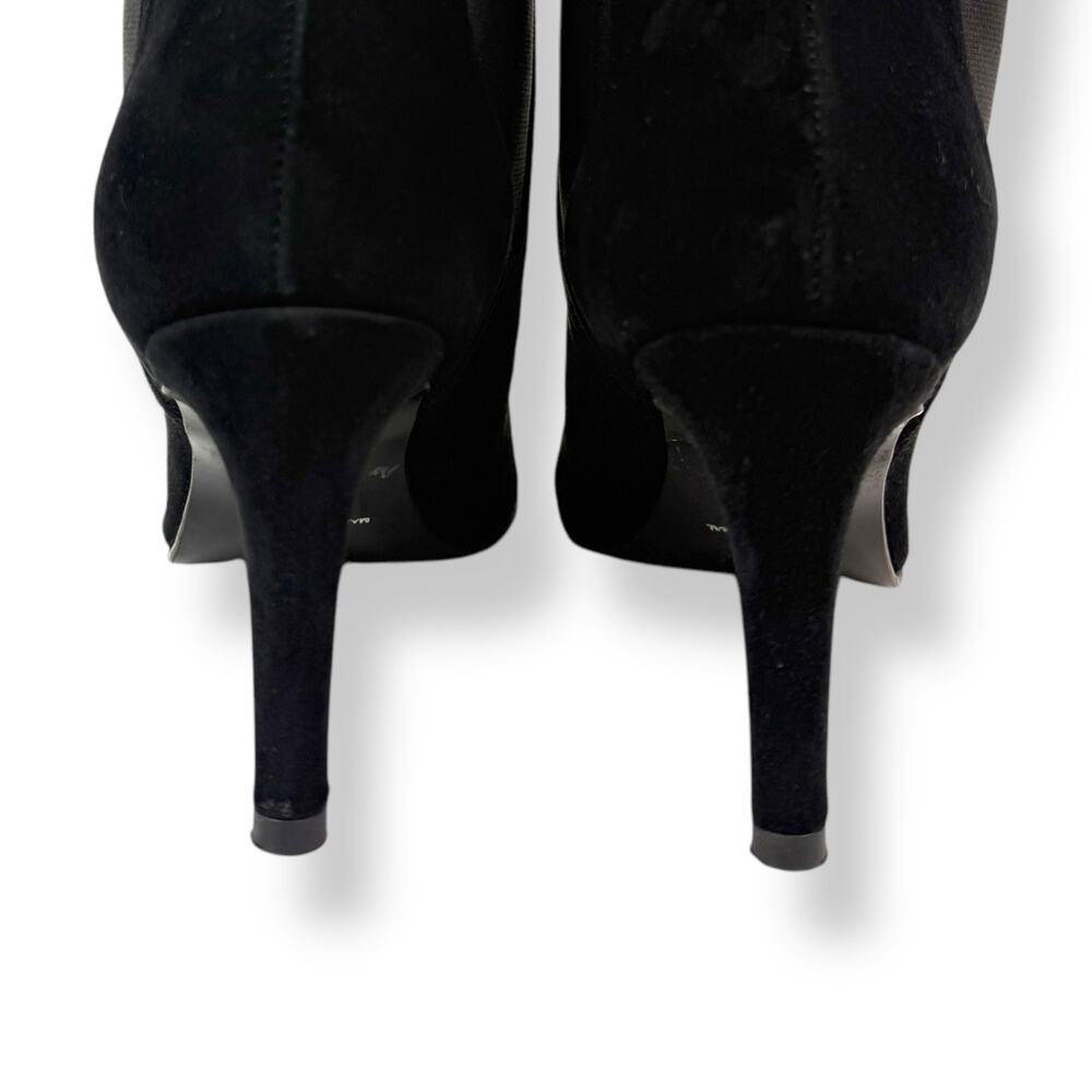 Brand new ANTONIO DE FARIA Portugal black suede pointed toe Chelsea heeled boots - Picture 5 of 16